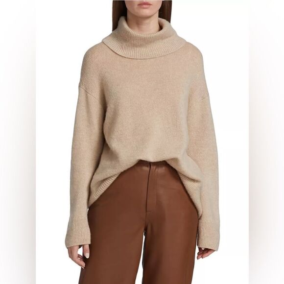 Rails Imogen Wool-Cashmere Turtleneck Sweater in Jute Size Small NWT $348 - Picture 3 of 9
